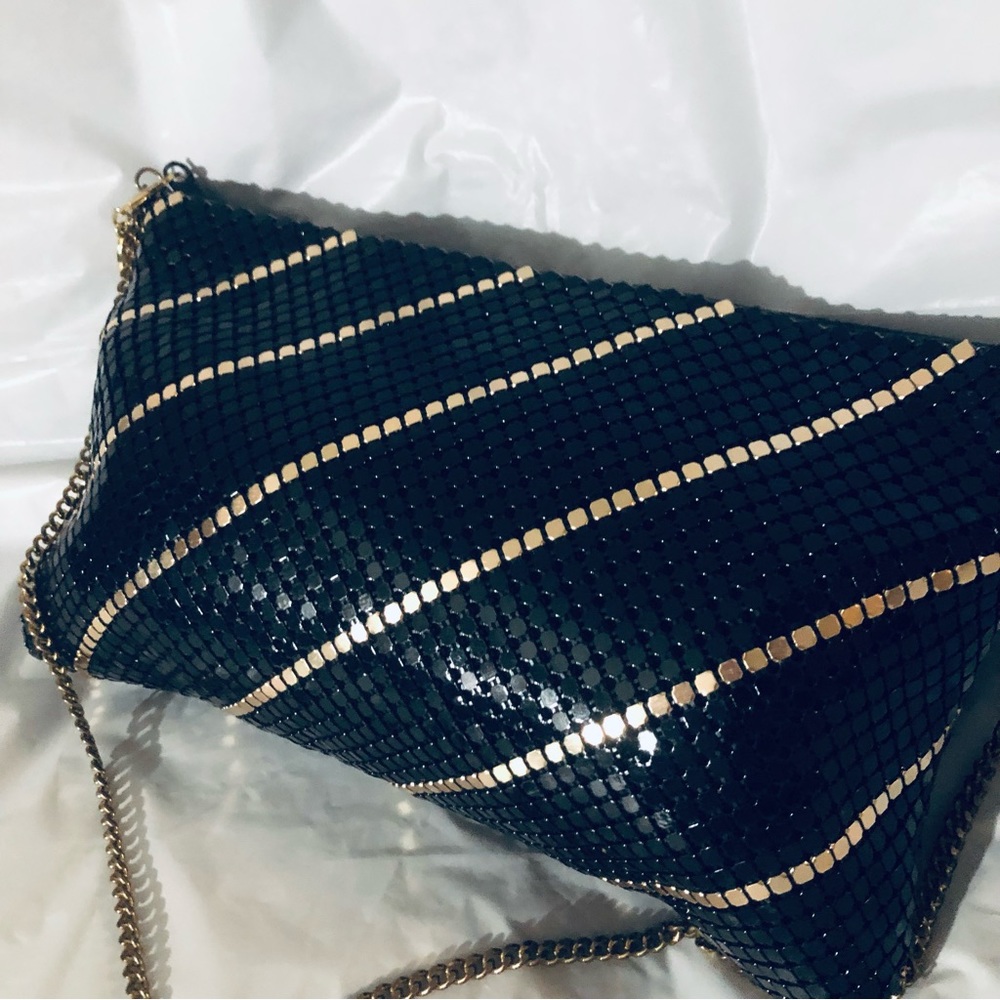 Black & Gold Vintage Metal Mesh Purse